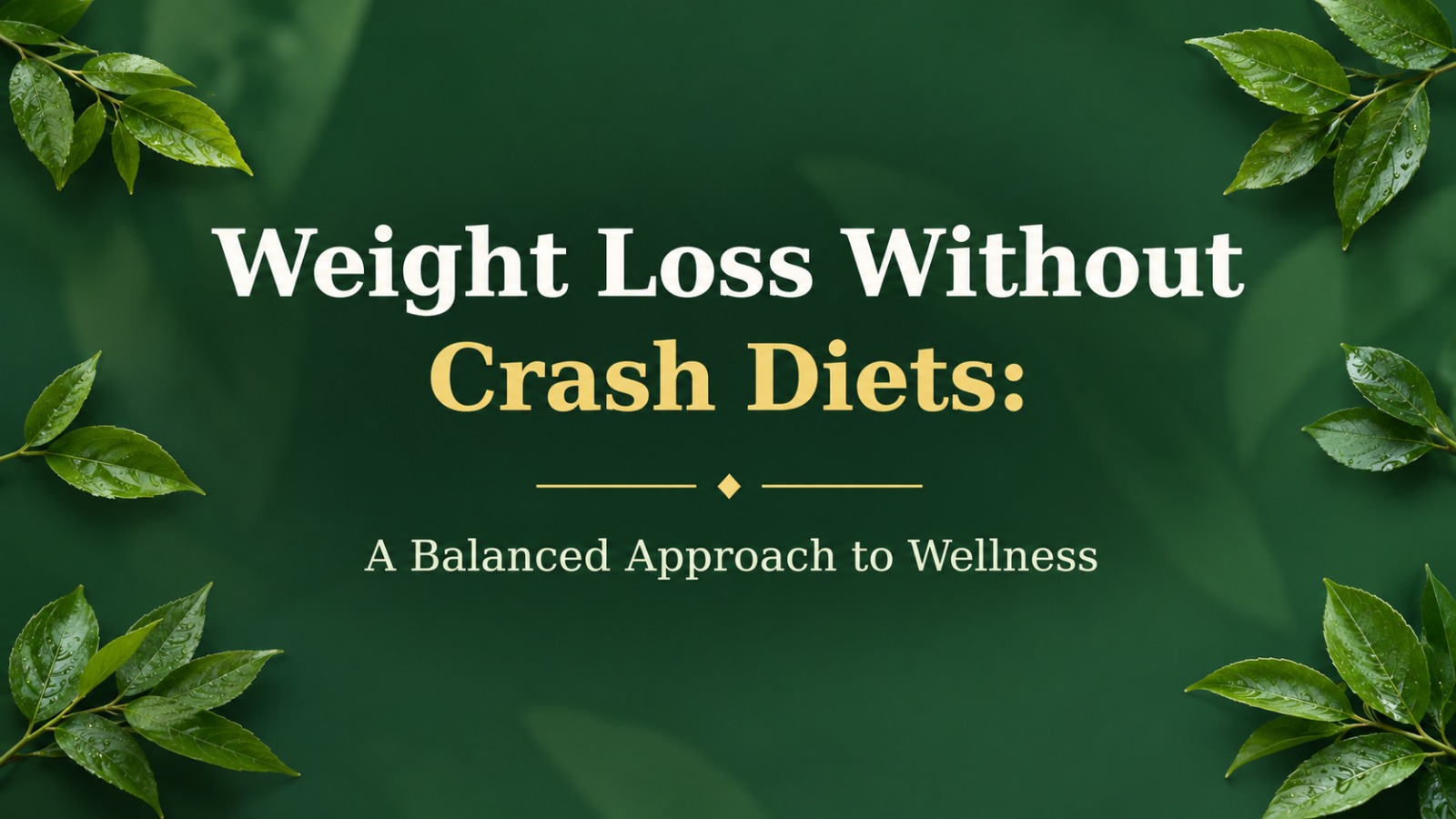 Weight Loss Without Crash Diets: A Balanced Approach to Wellness.